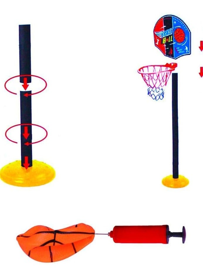 Generic Adjustable Kids Basketball Hoop Set with Ball and Pump – Indoor/Outdoor Sports Toy for Active Play – Ages 3+ - Image 4